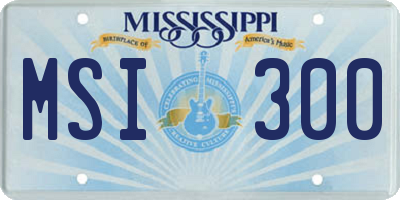 MS license plate MSI300