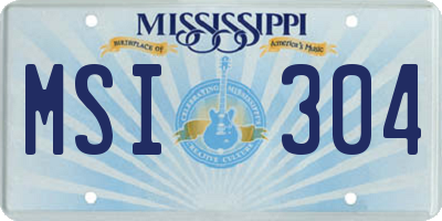 MS license plate MSI304