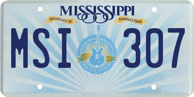 MS license plate MSI307