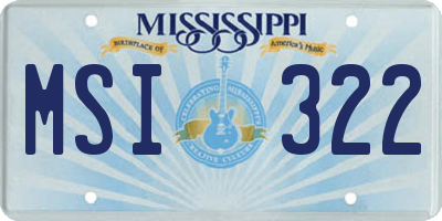 MS license plate MSI322