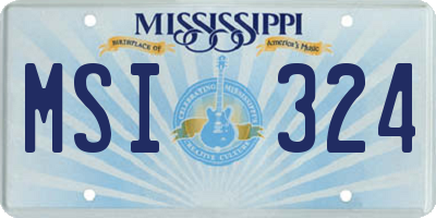 MS license plate MSI324
