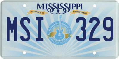 MS license plate MSI329