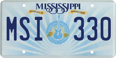 MS license plate MSI330