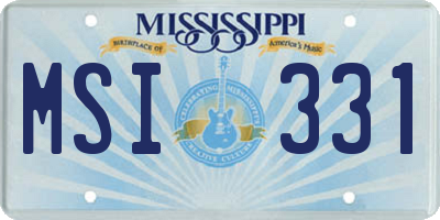 MS license plate MSI331