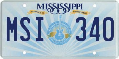 MS license plate MSI340