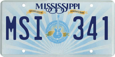 MS license plate MSI341