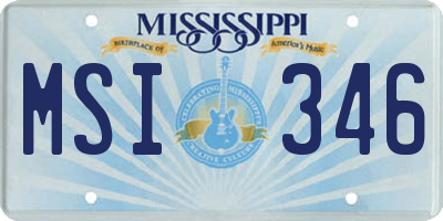 MS license plate MSI346