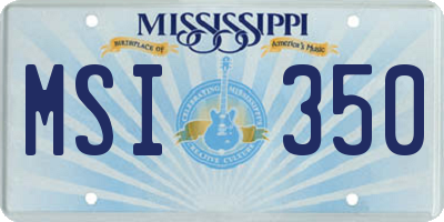 MS license plate MSI350