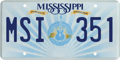 MS license plate MSI351