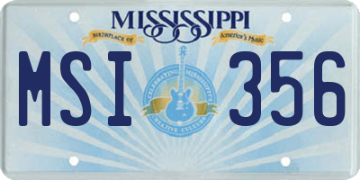 MS license plate MSI356