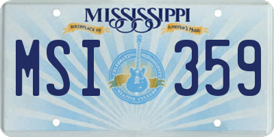 MS license plate MSI359