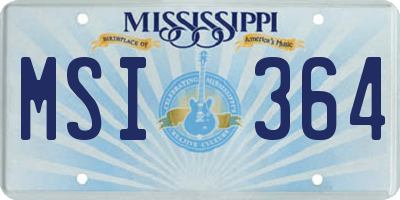 MS license plate MSI364