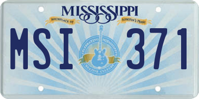 MS license plate MSI371