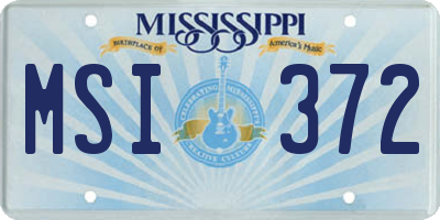 MS license plate MSI372