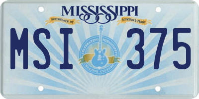MS license plate MSI375