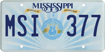 MS license plate MSI377