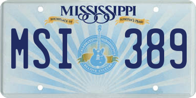 MS license plate MSI389