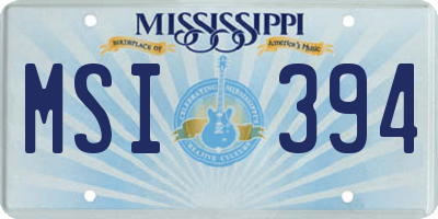 MS license plate MSI394