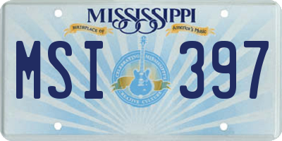 MS license plate MSI397