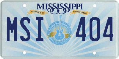 MS license plate MSI404