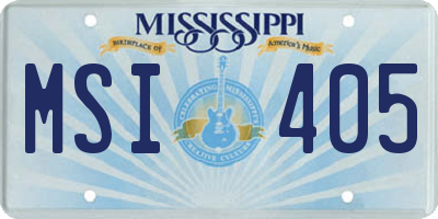 MS license plate MSI405
