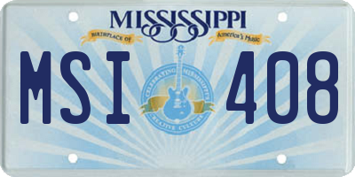MS license plate MSI408