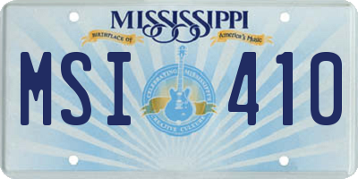 MS license plate MSI410
