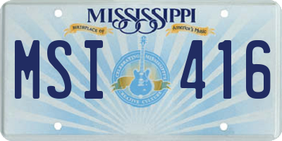 MS license plate MSI416
