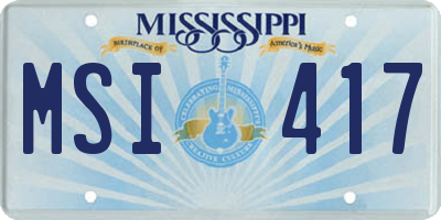 MS license plate MSI417