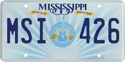 MS license plate MSI426