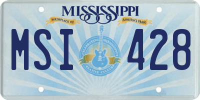 MS license plate MSI428