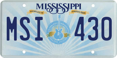 MS license plate MSI430