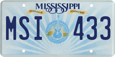 MS license plate MSI433