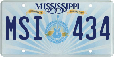 MS license plate MSI434