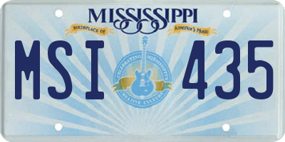MS license plate MSI435