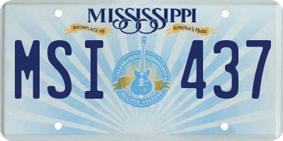 MS license plate MSI437