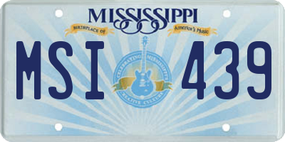 MS license plate MSI439