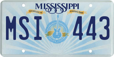 MS license plate MSI443