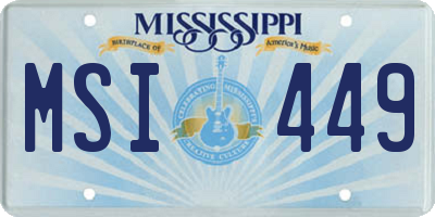 MS license plate MSI449