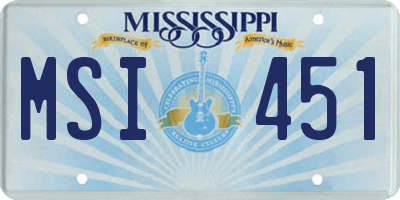 MS license plate MSI451
