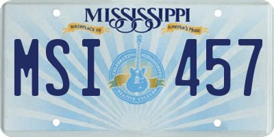 MS license plate MSI457