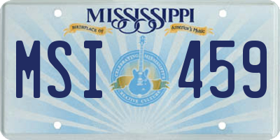 MS license plate MSI459