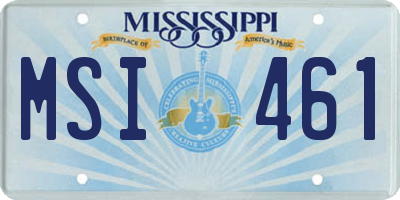 MS license plate MSI461