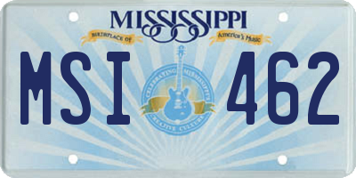MS license plate MSI462