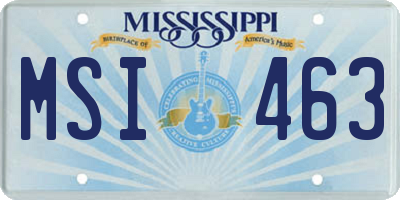 MS license plate MSI463