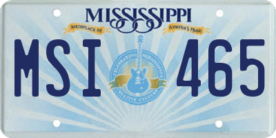 MS license plate MSI465