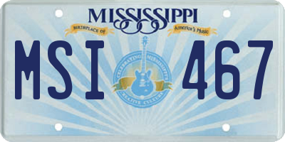 MS license plate MSI467