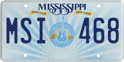 MS license plate MSI468
