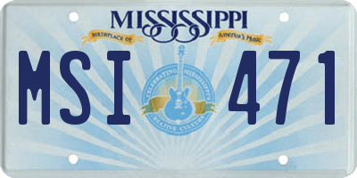 MS license plate MSI471