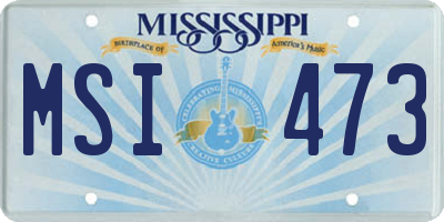 MS license plate MSI473